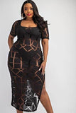 Its Pressure High Slit Midi Dress - Messy Glam 