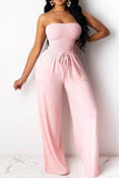Powder Pink Jumpsuit - Messy Glam 