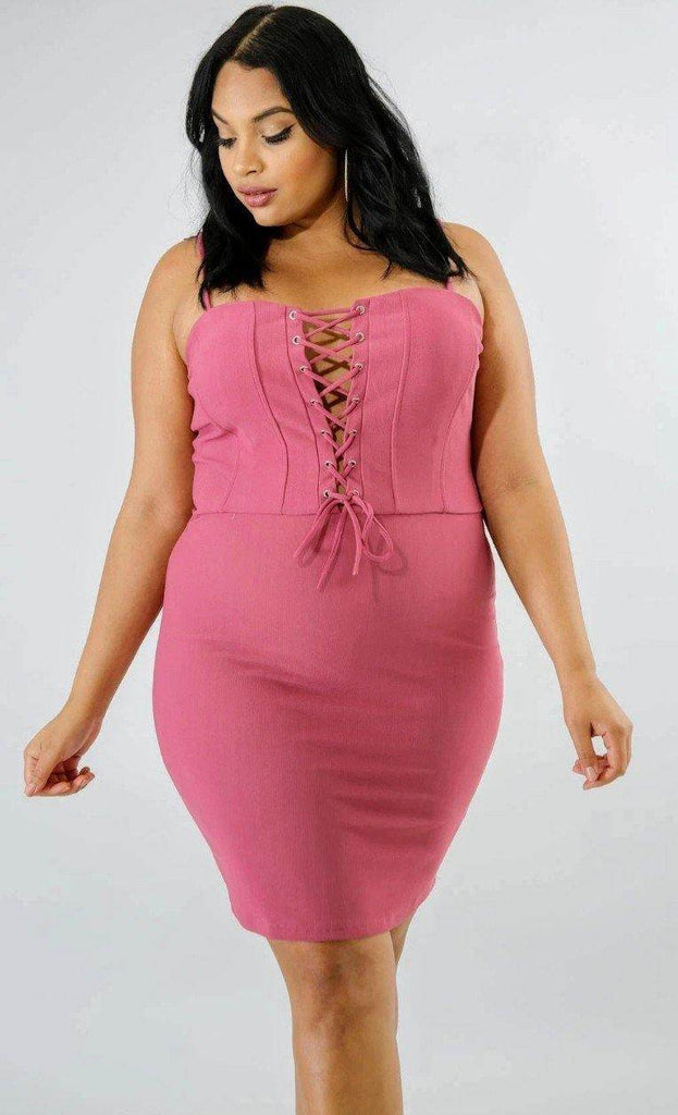 Lace Me Up Corset Dress - Messy Glam 